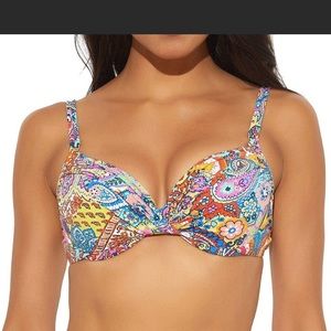 NWOT Bleu Rod Beattie Groovy Baby Bikini Top - Twist Design - Size 8